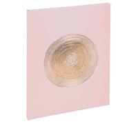 Exacompta - Réf. 47983E -1 Livre d'or classique Ellipse - Format vertical 27x22 cm - En papier simili-cuir avec marquage or rosé - Tranche or - 100 pages blanches unies - Coloris : rose clair