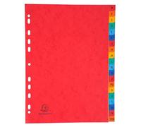 Exacompta - Réf. 4803Z - Carton de 5 Intercalaires en véritable carte lustrée souple 225g/m2 FSC® avec 20 onglets imprimés alphabétiques de A à Z - Format à classer A4 - Couleurs assorties