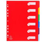 Exacompta Intercalaires neutres A4+ en polypropylène 6 divisions - Assortis