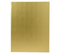 Exacompta - Réf. 4989E -1 Livre d'or simili-cuir - Format vertical : 27 x 22 cm - Tranche or avec titre en lettres dorées - 100 pages blanches unies - Coloris : Or
