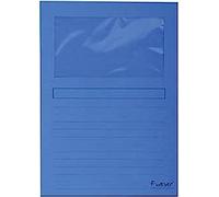 Exacompta - Réf. 50102E - Paquet de 100 chemises à fenêtre sans plastique Forever® 120 g/m² - couleurs vives - 100% recyclées et certifiées Ange Bleu - dimensions 22 x 31cm pour A4 - couleur bleu vif