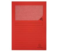 Exacompta - Réf. 50105E - Carton de 400 chemises à fenêtre Forever® 120 g/m² - couleurs vives - chemises 100% recyclées et certifiées Ange Bleu - dim 22 x 31 cm pour A4 - couleur rouge
