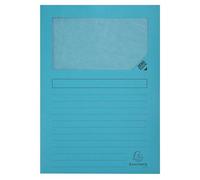 Exacompta Carton 400 chemises à fenêtre 120 g/m² 100% recyclées Ange Bleu 22x31 cm bleu clair