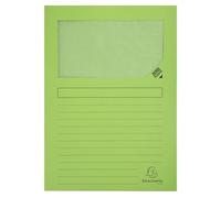 Exacompta - Réf. 50107E - Carton de 400 chemises à fenêtre Forever® 120 g/m² - couleurs vives - chemises 100% recyclées et certifiées Ange Bleu - dim 22 x 31 cm pour A4 - vert pré