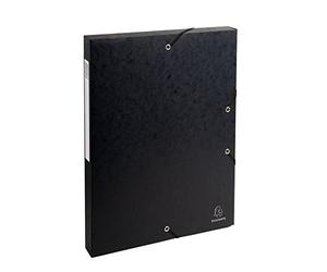 Exacompta - Réf. 50301E - 8 boites de classement avec élastiques Exabox - en carte lustrée 600g/m2 - Dos 2,5 cm - dimensions 25 x 33 cm - pour documents A4 - couleur noir - livrées montées