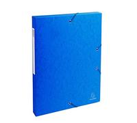 Exacompta - Réf. 50302E - 8 boites de classement avec élastiques Exabox - en carte lustrée 600g/m2 - Dos 2,5 cm - dimensions 25 x 33 cm - pour documents A4 - couleur bleu - livrées montées