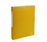 Exacompta - Réf. 50309E - 1 boite de classement avec élastiques Exabox - en carte lustrée 600g/m2 - Dos 2,5 cm - dimensions 25 x 33 cm - pour documents A4 - couleur jaune - livrée montée