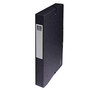 Exacompta - Réf. 50401E - 1 boite de classement avec élastiques Exabox - en carte lustrée 600g/m2 - Dos 4 cm - dimensions 25 x 33 cm - pour documents A4 - couleur noir - livrée montée