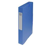 Exacompta - Réf. 50402E - 1 boite de classement avec élastiques Exabox - en carte lustrée 600g/m2 - Dos 4 cm - dimensions 25 x 33 cm - pour documents A4 - couleur bleu - livrée montée