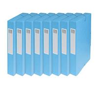 Exacompta - Réf. 50406E - 8 boites de classement avec élastiques Exabox - en carte lustrée 600g/m2 - Dos 4 cm - dimensions 25 x 33 cm - pour documents A4 - couleur turquoise - livrées montées