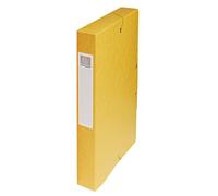 Exacompta - Réf. 50409E - 8 boites de classement avec élastiques Exabox - en carte lustrée 600g/m2 - Dos 4 cm - dimensions 25 x 33 cm - pour documents A4 - couleur jaune - livrées montées