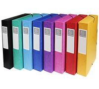 Exacompta - Réf. 50600E - 1 boite de classement avec élastiques Exabox - en carte lustrée 600g/m2 - Dos 6 cm - dimensions 25 x 33 cm - pour documents A4 - couleur aléatoire - livrée montée