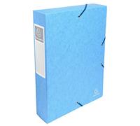 Exacompta - Réf. 50606E - 8 boites de classement avec élastiques Exabox - en carte lustrée 600g/m2 - Dos 6 cm - dimensions 25 x 33 cm - pour documents A4 - couleur turquoise - livrées montées
