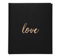 Exacompta - Réf. 506E - 1 Livre d'or Love - Format carré 21 x 19 cm - Tranche or avec titre Love en lettres dorées - 140 pages blanches unies - Coloris : Noir