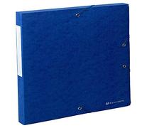 Exacompta Boîte de classement Scotten A4 – Carte lustrée gaufrée 600 g/m² – Dos 2,5 cm Bleu