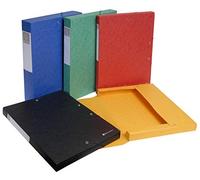 Exacompta - Réf. 50810E - 1 boite de classement avec élastiques Scotten - en carte lustrée gaufrée 600g/m2 - dos 4 cm - dimensions 25 x 33 cm - pour documents A4 - couleur aléatoire - livrée montée