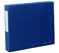 Exacompta - Réf. 50812E - 1 boite de classement avec élastiques Scotten - en carte lustrée gaufrée 600g/m2 - dos 4 cm - dimensions 25 x 33 cm - pour documents A4 - couleur bleu - livrée montée