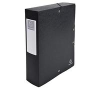 Exacompta - Réf. 50831E - 6 boites de classement à élastiques Exabox - Dos 80 mm - format 25x33 cm pour documents A4 - carte lustrée 600g/m2 - couleur noir - livrées montées