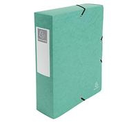 Exacompta - Réf. 50833E - 6 boites de classement avec élastiques Exabox - en carte lustrée 600g/m2 - Dos 8 cm - dimensions 25 x 33 cm - pour documents A4 - couleur vert - livrées montées