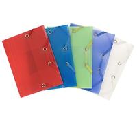 Exacompta - Réf. 50889E - Carton de 25 chemises à élastiques Chromaline pour format pocket - pochettes 3 rabats - en polypropylène - dimensions 12 x 16 cm pour format A6 - 5 couleurs assorties