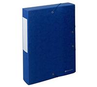 Exacompta - Réf. 50912E - 10 boites de classement avec élastiques Scotten - en carte lustrée gaufrée 600g/m2 - dos 6 cm - dimensions 25 x 33 cm - pour documents A4 - couleur bleu - livrées montées