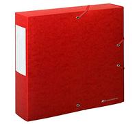 Exacompta - Réf. 50915E - 1 boite de classement avec élastiques Scotten - en carte lustrée gaufrée 600g/m2 - dos 6 cm - dimensions 25 x 33 cm - pour documents A4 - couleur rouge - livrée montée