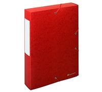 Exacompta - Réf. 50915E - 10 boites de classement avec élastiques Scotten - en carte lustrée gaufrée 600g/m2 - dos 6 cm - dimensions 25 x 33 cm - pour documents A4 - couleur rouge - livrées montées