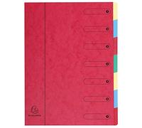 EXACOMPTA Trieur extensible Harmonika sans élastique fenêtres imprimées 7 compartiments - A4 - Rouge