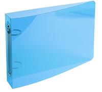 Lot de 10 - EXACOMPTA Classeur pour fiches bristol 125x200 2 anneaux 25mm polypropylène Crystal colours - Bleu