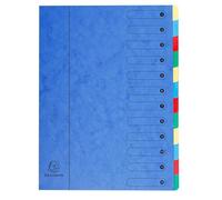 Exacompta - Réf. 5112E - Carton de 6 trieurs HARMONIKA - sans élastiques et fenêtres imprimées - couverture en carte lustrée - dos extensible - 12 compartiments - pour A4 - dim 24,5 x 32cm - bleu