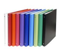 Exacompta - réf. 51150E - Carton de 20 classeurs rigides en PP - 4 anneaux ronds diamètre 15 mm - Dos 20 mm - Dimensions extérieures : 32 x 25,6 cm - Format à classer A4 - 10 coloris assortis