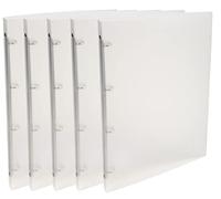 Exacompta - Réf. 51160E - Lot de 5 classeurs souples PP translucide Chromaline - 4 anneaux ronds diamètre 15mm-Dos 20mm - Dimensions extérieures : 32x25 cm - Format à classer A4-Coloris : incolore