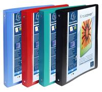 Exacompta - réf. 51229E - Carton de 5 classeurs PP semi-rigides personnalisables 1 poche - 4 anx ronds diam.30mm - Dimensions extérieures : 32 x 26,8 cm - Format à classer A4 Maxi - 4 coloris assortis