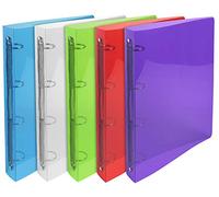 Exacompta - Réf. 51298E - Carton de 20 classeurs semi-rigide PP Crystal - 4 anneaux ronds diamètre 30 mm - Dos 40 mm - Dimensions extérieures : 32 x 26,8 cm - Format à classer A4 Maxi - Assortis