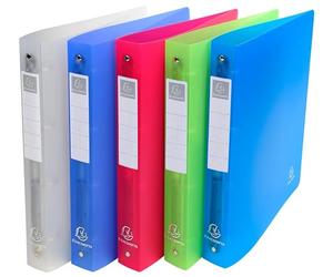 Exacompta - Réf. 51359E - Carton de 10 classeurs semi-rigides Chromaline - 4 anneaux ronds 30 mm - Dos 40 mm - Dimensions extérieures : 32 x 26,8 cm - A4 Maxi - Assortis