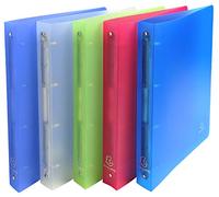 Exacompta - Réf. 51369E - Carton de 10 classeurs semi-rigides PP Chromaline - 4 anneaux ronds diamètre 30 mm - Dos 40 mm - dim extérieures : 32x26,8 cm - format à classer A4 Maxi -5 couleurs assorties