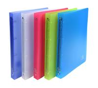 Exacompta - Réf. 514699E - Carton de 10 classeurs semi-rigides PP Chromaline - 4 anneaux ronds 20 mm - Dos 30 mm - Dimensions extérieures : 32x25 cm - Format à classer A4 - Assortis