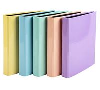 Exacompta Classeur 4 anneaux A4 Aquarel - Carton 17/10e - Dos 4 cm - Assortis pastel