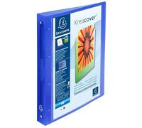 Exacompta - Réf. 51562E - Carton de 12 classeurs personnalisable 1 poche - 4 anneaux ronds 30 mm - Dimensions extérieures : 32 x 26,8 cm - A4 Maxi - Bleu