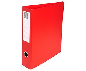 Exacompta - réf. 51745E - 1 Classeur rembordé PVC - 4 anneaux en D de 50 mm sur la 3ème de couverture - Dos 70 mm - Dimensions extérieures : 32 x 29 cm - Format à classer A4 Maxi - Coloris : rouge
