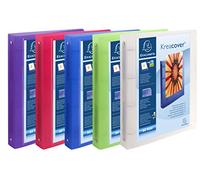Exacompta - Réf. 51769E - Carton de 15 classeurs PP semi-rigide personnalisable 1 poche - 4 anneaux ronds diamètre 30 mm - dim extérieures 32x26,8 cm - format à classer A4 Maxi - 5 couleurs assorties