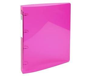 Exacompta - Réf. 51774E - Classeur semi-rigide PP Iderama - 4 anneaux ronds diamètre 30 mm - Dos 40 mm - Dimensions extérieures : 32 x 26,8 cm - Format à classer A4 Maxi - Coloris : rose
