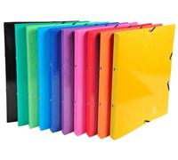 Exacompta - Réf. 51829E - Carton de 20 classeurs carte lustrée avec élastiques - 4 anneaux ronds 15mm - Dos 20mm - Dimensions extérieures : 32x25 cm - A4 - Assortis