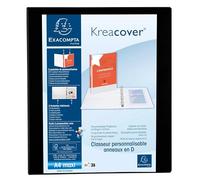 Exacompta - Réf. 51842NE - Carton de 10 classeurs personnalisable 3 poches - 4 anneaux en D de 30 mm - Dos 47 mm - Dimensions extérieures : 32 x 27,7 cm - Format à classer A4 Maxi - Noir