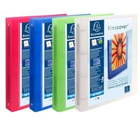 Exacompta Classeur souple 4 anneaux Kreacover 30 mm A4 polypropylène translucide - Dos 4 cm Assortis