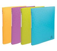 Exacompta - Réf. 51910E - Paquet de 4 classeurs souples Pop'N Co - PP recyclé - 4 anneaux ronds - dos 20 mm - Format extérieur : 32x25 cm - Format à classer A4-4 couleurs assorties
