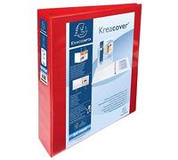 EXACOMPTA Classeur personnalisable rigide 2 poches KreaCover - 4 anneaux en D 40mm - A4 maxi - Bleu