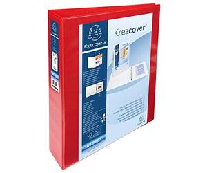 Exacompta - réf. 51943BE - 1 Classeur opaque rigide personnalisable 2 poches - 4 anneaux en D de 40 mm - Dos 64 mm - Dimensions extérieures : 32 x 28,5 cm - pour classer du A4 Maxi - Coloris : bleu