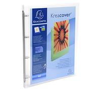 Classeur 4 anneaux 15mm polypropylène chromaline 5/10e Krea Cover - A4 Blanc transparent G