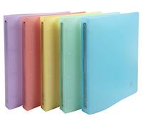 Exacompta - Réf. 51970E - Lot de 5 classeurs semi-rigides PP Chromaline - 4 anneaux ronds diamètre 30 mm - Dos 40 mm - Dimensions extérieures : 32x25 cm - Format A4 - 5 couleurs assorties